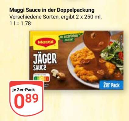 Maggi Sauce in der Doppelpackung