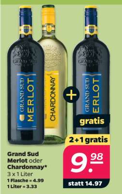 GRAND SUD Merlot oder Chardonnay