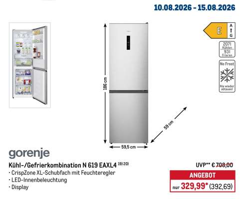 Kühl-/Gefrierkombination N 619 EAXL4