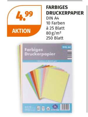 FARBIGES DRUCKERPAPIER
