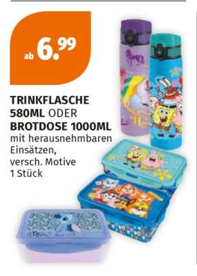 TRINKFLASCHE 580ML ODER BROTDOSE 1000ML
