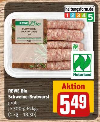 REWE Bio Schweine Bratwurst