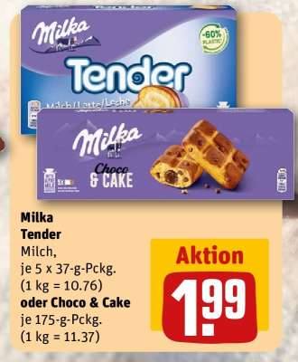 Milka Tender Milch oder Choco & Cake