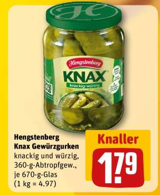 Hengstenberg Knax Gewürzgurken
