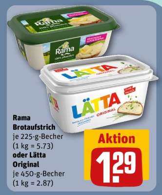 Rama Brotaufstrich oder Lätta Original