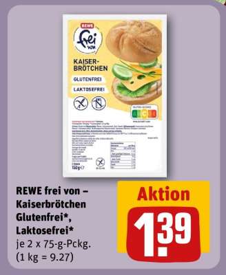 REWE frei von – Kaiserbrötchen Glutenfrei*, Laktosefrei*