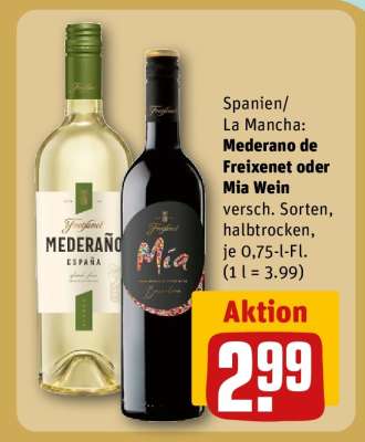 Mederano de Freixenet oder Mia Wein