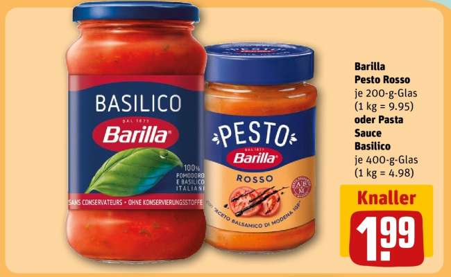 Barilla Pesto Rosso oder Pasta Sauce Basilico