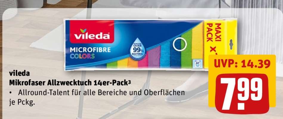 vileda Mikrofaser Allzwecktuch 14er-Pack³