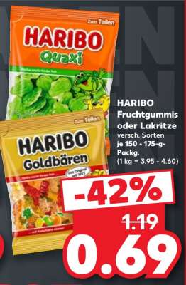 HARIBO Fruchtgummis oder Lakritze