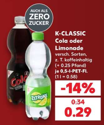 K-CLASSIC Cola oder Limonade