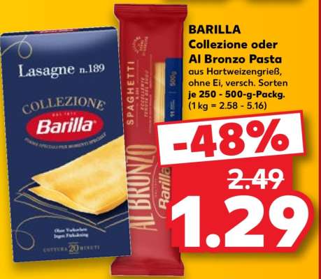 BARILLA Collezione oder Al Bronzo Pasta