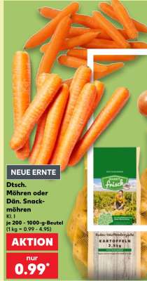 Dtsch. Möhren oder Dän. Snackmöhren Kl. I