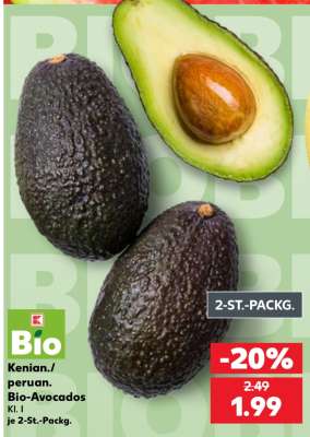 Kenian./peruan. Bio-Avocados Kl. 1 je 2-St.-Packg.