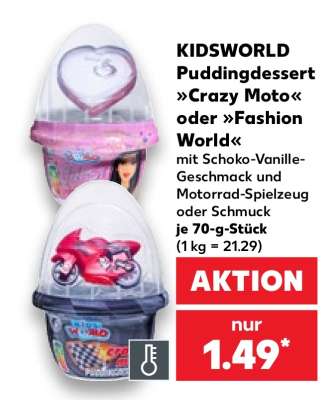 KIDSWORLD Puddingdessert »Crazy Moto« oder »Fashion World«