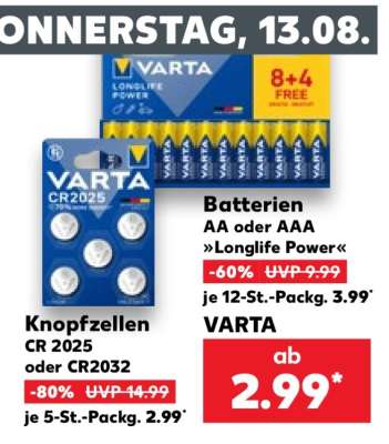 Knopfzellen CR 2025 oder CR2032