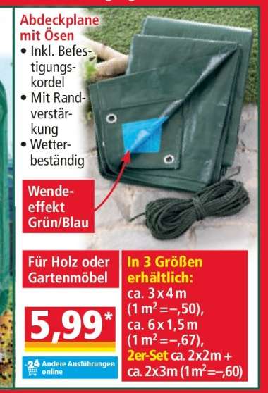 Abdeckplane mit Ösen