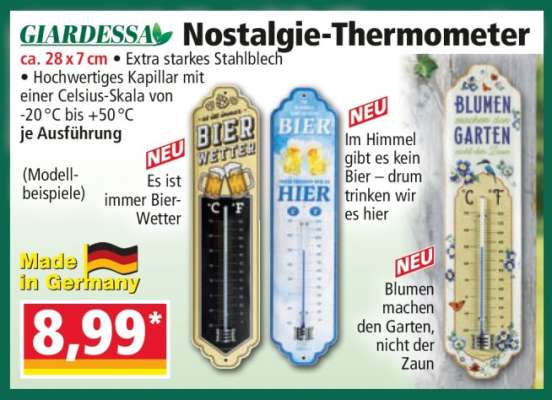 GIARDESSA Nostalgie-Thermometer