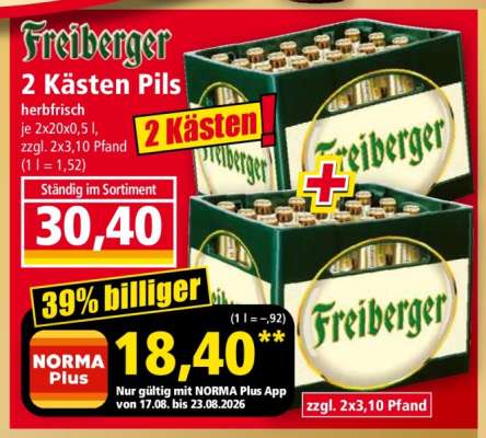 Freiberger 2 Kästen Pils