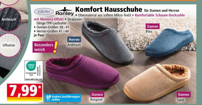 Ronley Komfort Hausschuhe
