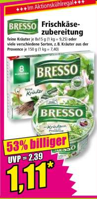 Bresso Frischkäsezubereitung