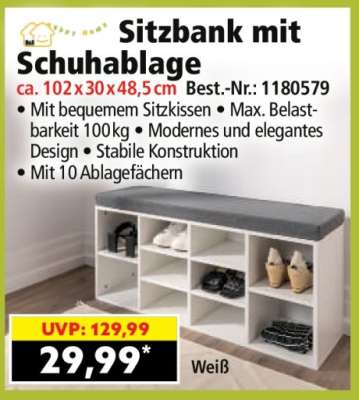 Sitzbank mit Schuhablage