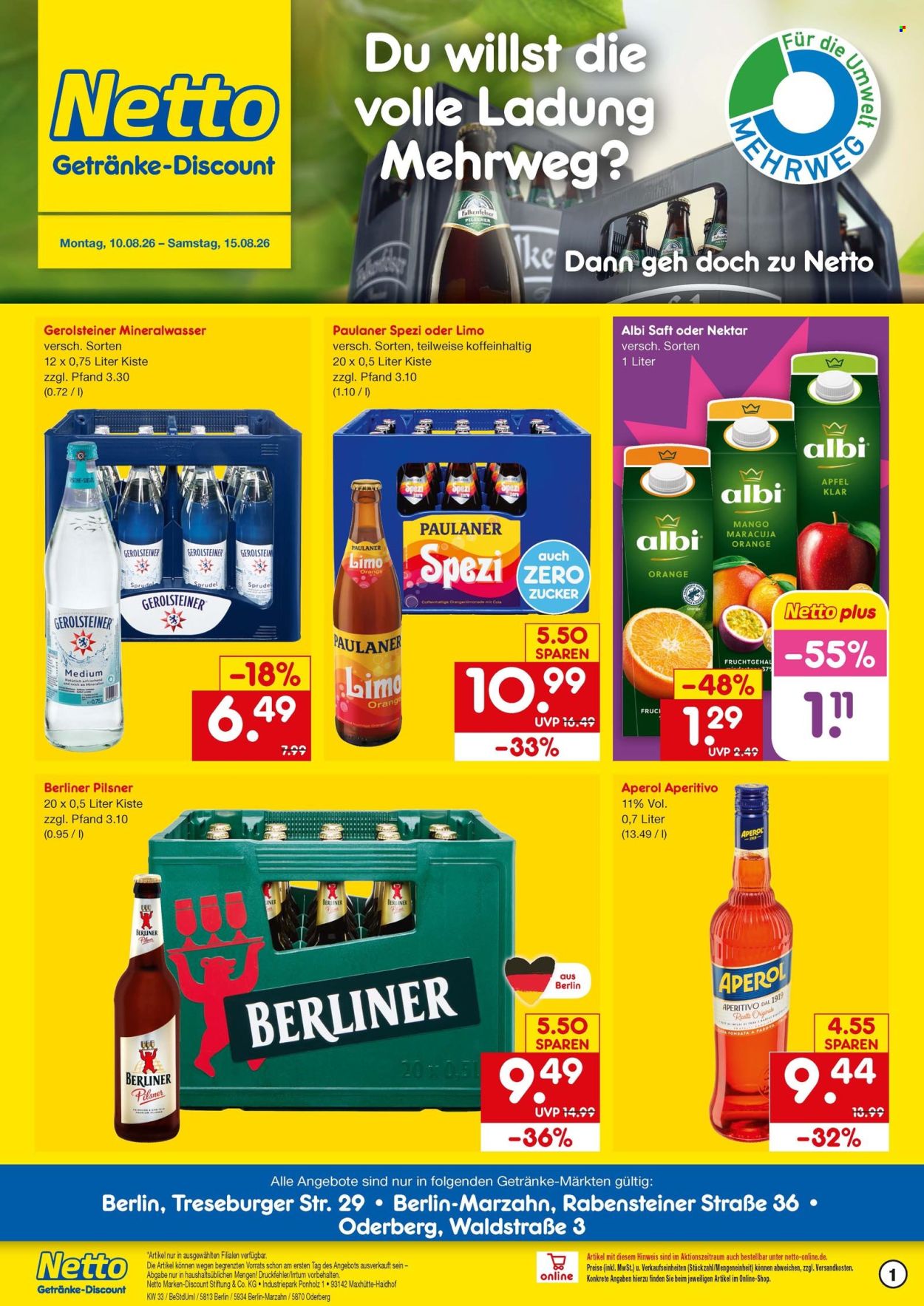 Netto Marken-Discount Prospekte  - 10.08.2026 - 15.08.2026. Seite 1
