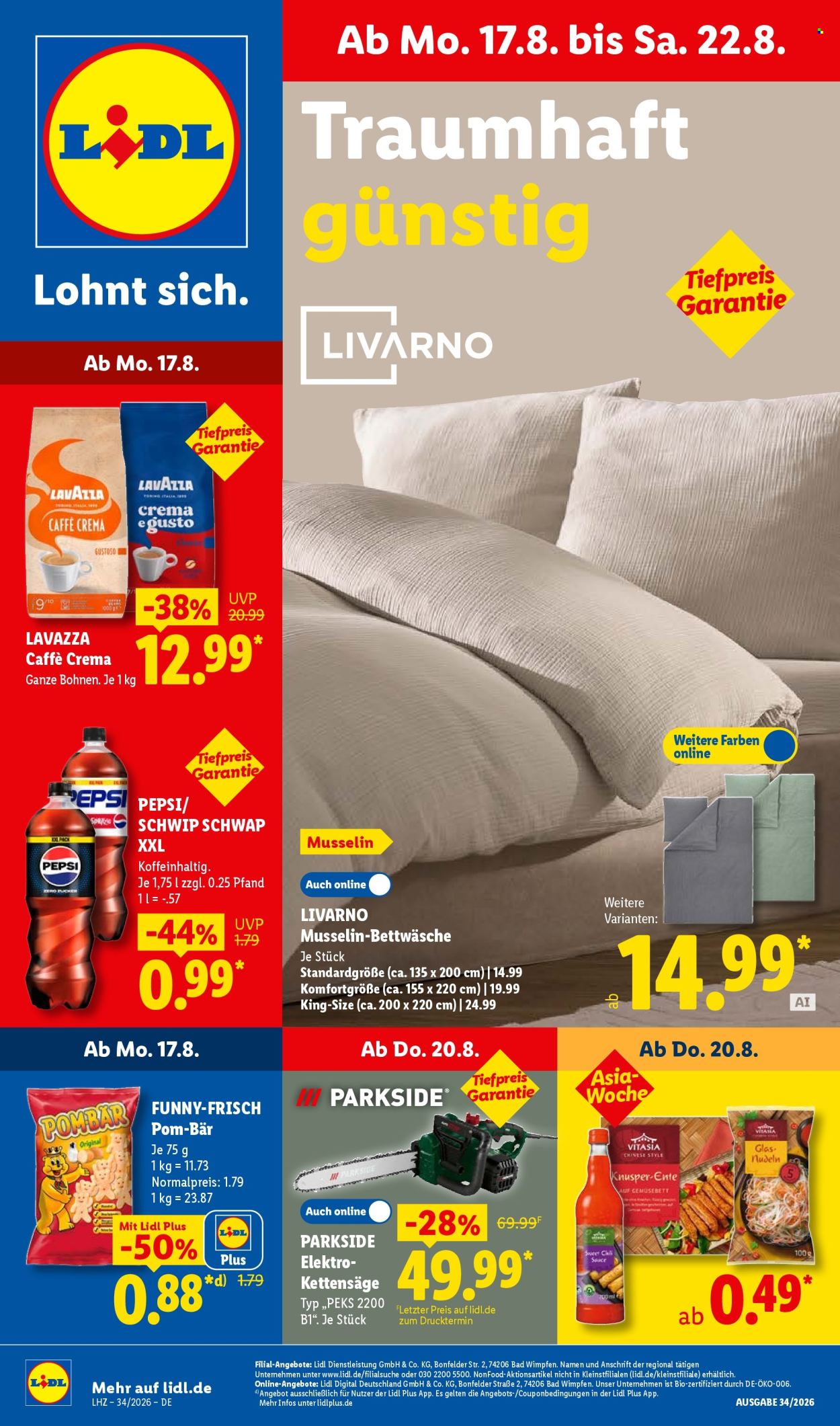 Lidl Prospekte  - 17.08.2026 - 22.08.2026. Seite 1