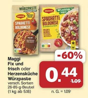Maggi Fix und Frisch oder Herzensküche Würzpaste