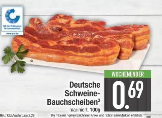 Deutsche Schweine-Bauchscheiben mariniert