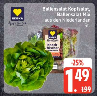 Ballensalat Kopfsalat, Ballensalat Mix