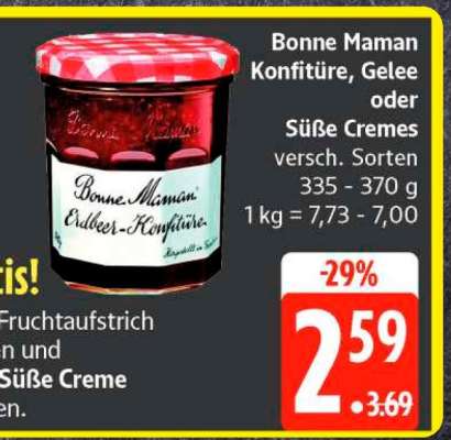 Bonne Maman Konfitüre, Gelee oder Süße Cremes