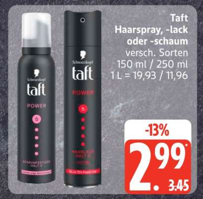 Taft Haarspray, -lack oder -schaum