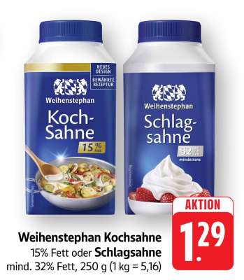 Weihenstephan Kochsahne oder Schlagsahne