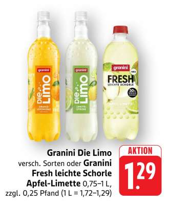 Granini Die Limo oder Granini Fresh leichte Schorle Apfel-Limette