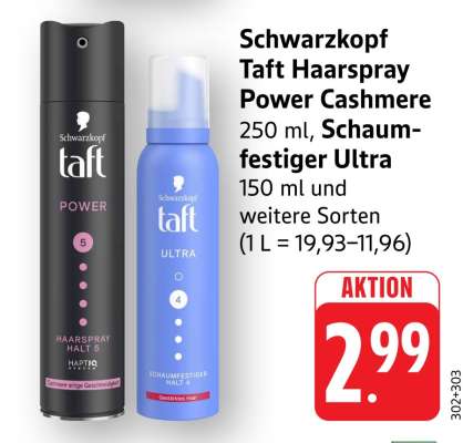 Schwarzkopf Taft Haarspray Power Cashmere & Schaumfestiger Ultra