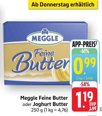 Meggle Feine Butter oder Joghurt Butter