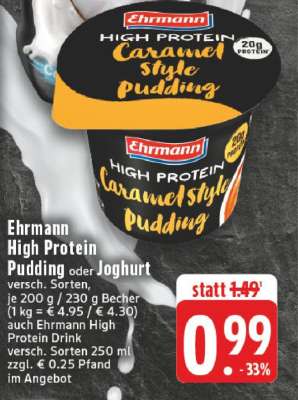 Ehrmann High Protein Pudding oder Joghurt