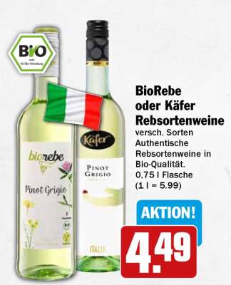 BioRebe oder Käfer Rebsortenweine
