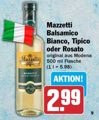 Mazzetti Balsamico Bianco, Tipico oder Rosato