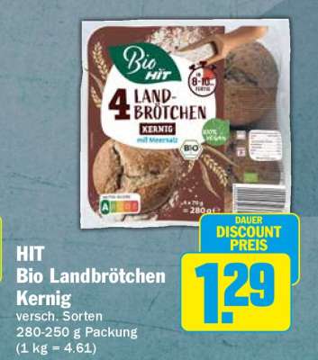 HIT Bio Landbrötchen Kernig