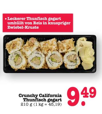 Crunchy California Thunfisch gegart