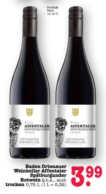 Baden Ortenauer Weinkeller Affentaler Spätburgunder