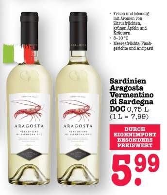Aragosta Vermentino di Sardegna DOC