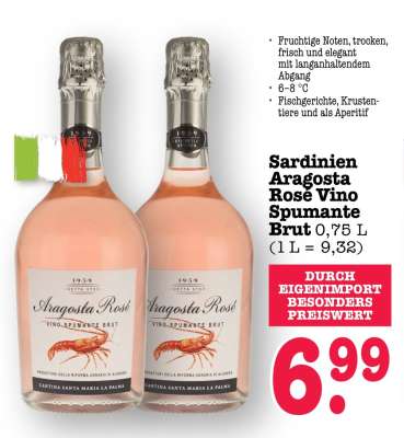 Sardinien Aragosta Rose Vino Spumante Brut
