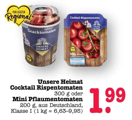 Unsere Heimat Cocktail Rispentomaten