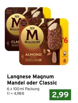 Langnese Magnum Mandel oder Classic