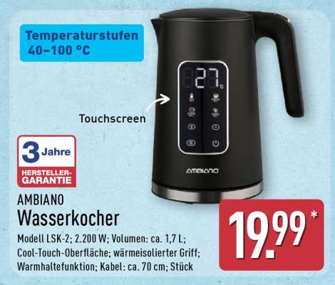 AMBIANO Wasserkocher