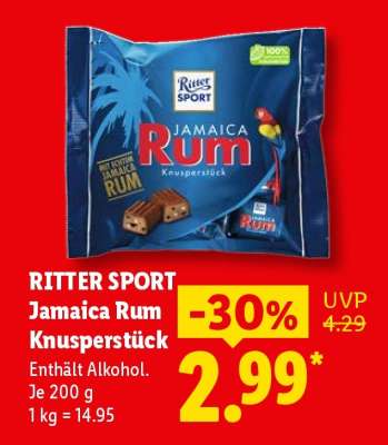 Ritter Sport Jamaica Rum Knusperstück