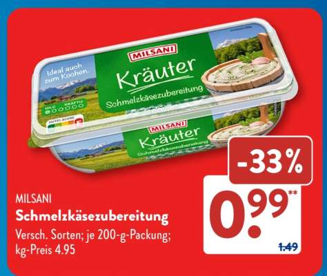 MILSANI Schmelzkäsezubereitung